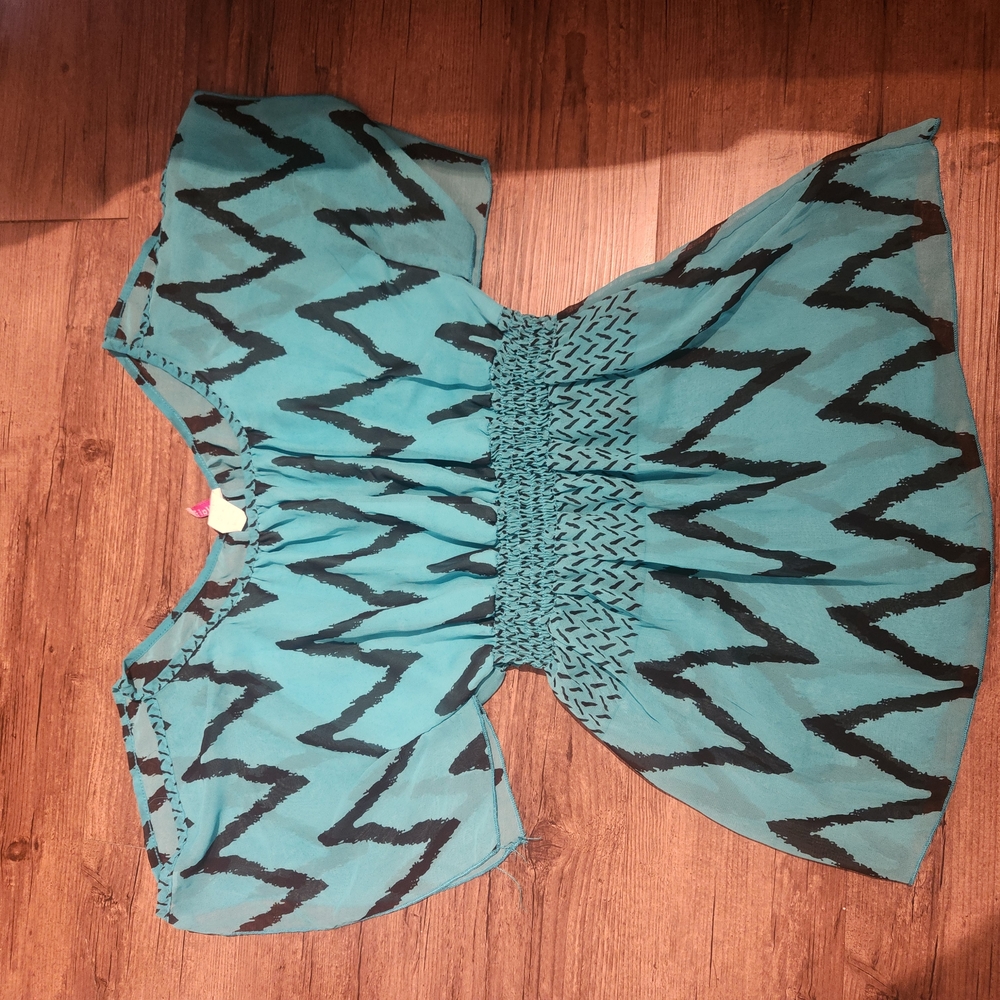 Teal Zigzag Women's Top